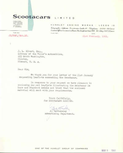 Scootacar letter